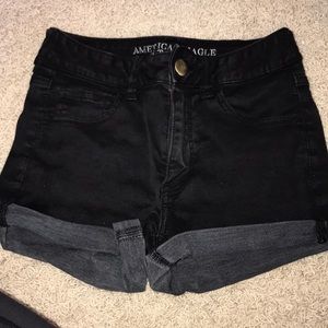 High waisted black shorts
